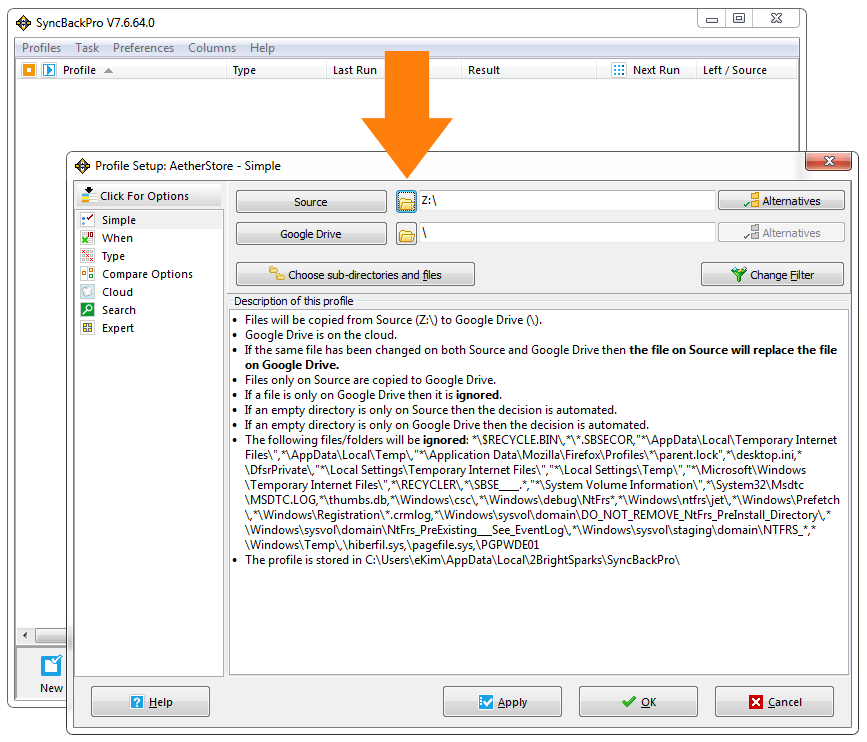 syncbackpro amazon cloud drive